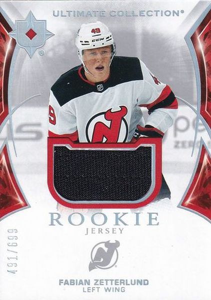 jersey RC karta FABIAN ZETTERLUND 21-22 UD Ultimate Rookie Jersey /699